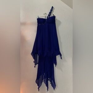 Adrianna Papell Navy Asymmetrical Skirt